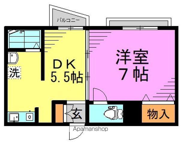 メゾンハギワラ(1DK/3階)の間取り写真