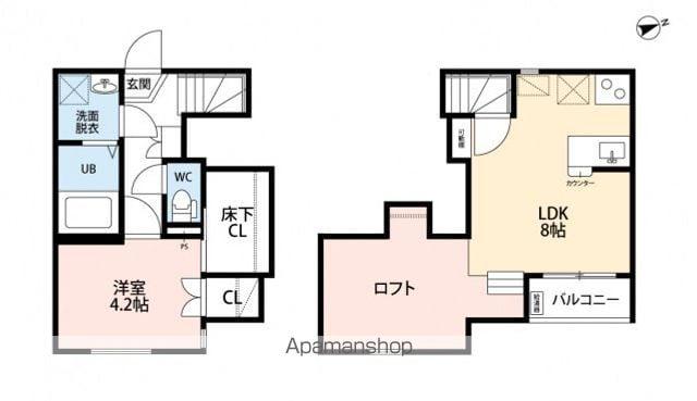CB西久留米ラヴィドゥース(1LDK/2階)の間取り写真