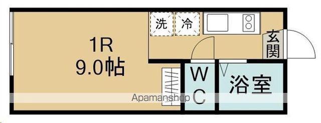 ピースフル木町(ワンルーム/1階)の間取り写真