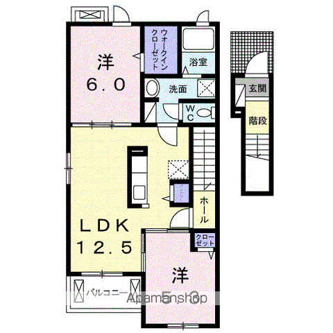 メゾンドール・ハナミズキⅠ(2LDK/2階)の間取り写真