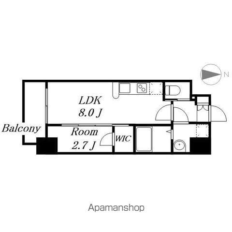 SーRESIDENCE亀島駅前ASCENT12月契(1LDK/5階)の間取り写真