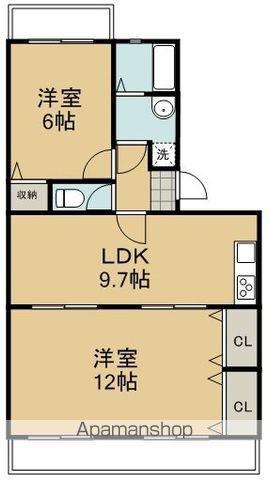 ファインビュー21(2DK/3階)の間取り写真