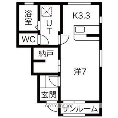 BACCHUS(1K/1階)の間取り写真