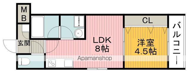 ラウレア豊中(1LDK/2階)の間取り写真