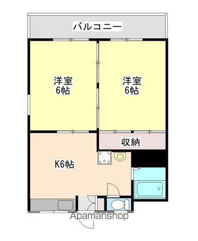 ベルアパートメントⅥ(2DK/2階)の間取り写真