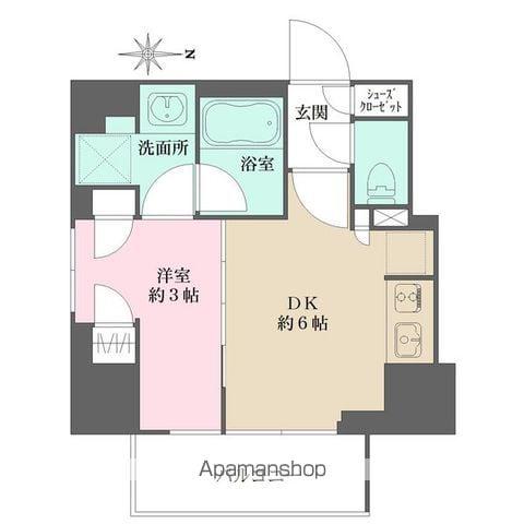 プライムアーバン西日暮里フロント(1DK/9階)の間取り写真