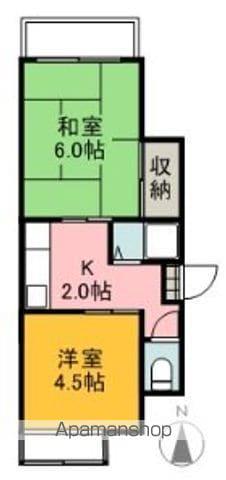 メゾン・ビッグⅠ(2K/3階)の間取り写真