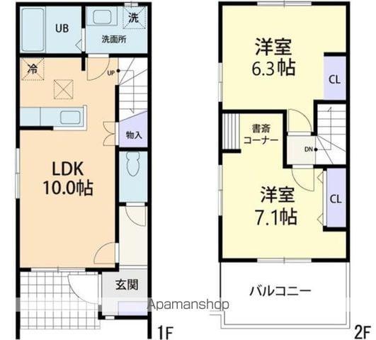 フォーリアテラスII A(2LDK/2階)の間取り写真