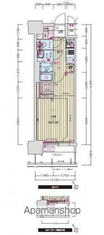 プレサンスジェネ鶴舞(1K/2階)の間取り写真