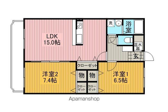 クイーンズ・ハウス城南(2LDK/3階)の間取り写真
