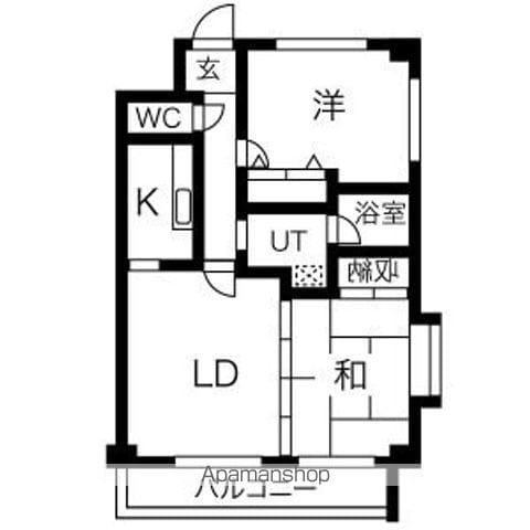 ピュアフルール(2LDK/2階)の間取り写真