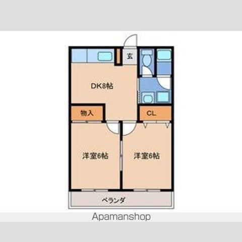 オーク駅南(2DK/2階)の間取り写真