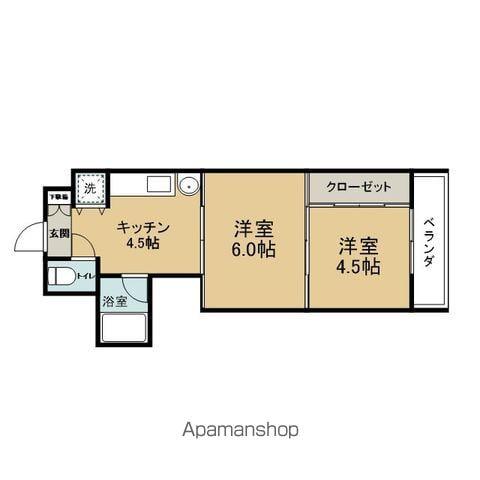 アルデール柳川(2K/5階)の間取り写真