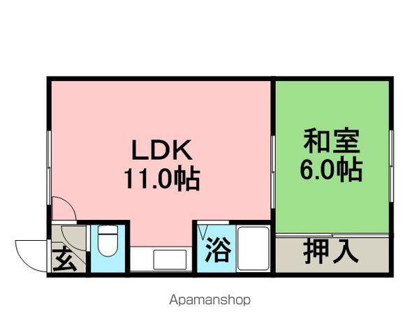 キャッスル肇(1LDK/3階)の間取り写真