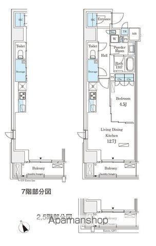 パークナードフィット南青山GARDEN(1LDK/7階)の間取り写真