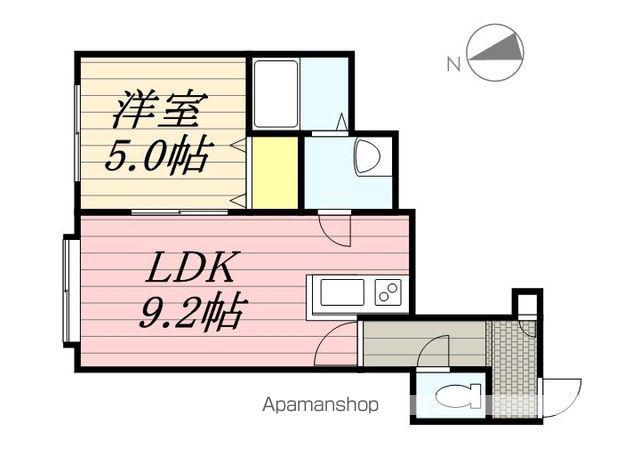 ビーブルー(1LDK/1階)の間取り写真