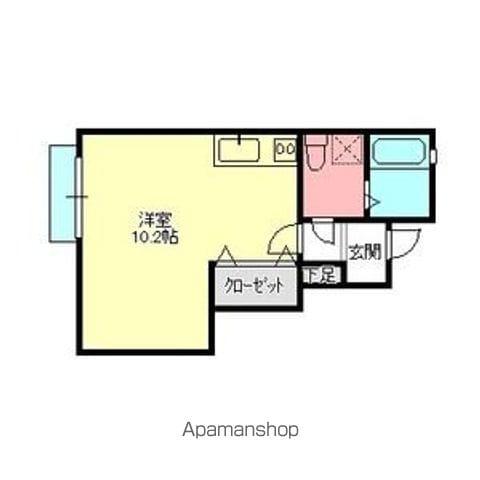 テアトルB棟(ワンルーム/1階)の間取り写真