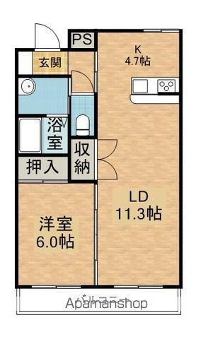 ボヌール文京(1LDK/3階)の間取り写真