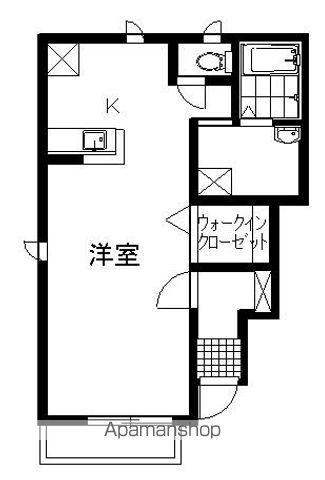 シャン・パルテール(1K/1階)の間取り写真