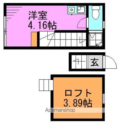 コートハウス阿佐ヶ谷(ワンルーム/2階)の間取り写真
