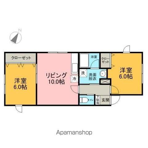 ドリームハウス沖館(2LDK/1階)の間取り写真