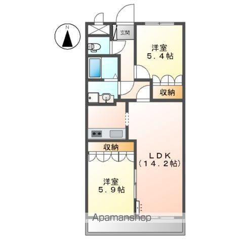 グランドシャリオ(2LDK/2階)の間取り写真