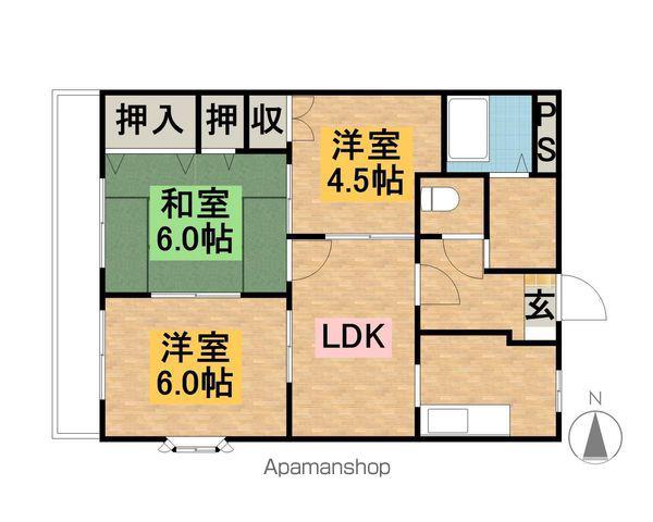 ピアコスモ2(3LDK/2階)の間取り写真
