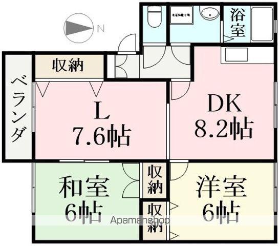 コートヤードメゾン(2LDK/2階)の間取り写真