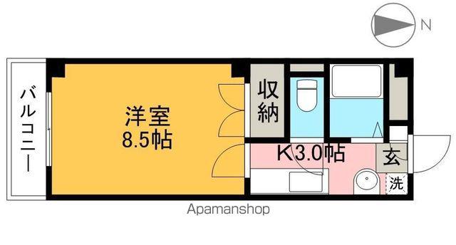 グランディール羽鳥(1K/2階)の間取り写真