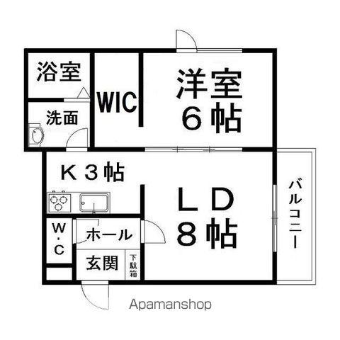 リバーサイドラピュタノース(1LDK/2階)の間取り写真