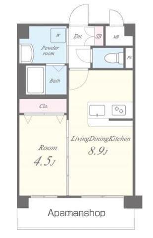 レトワール小笹(1LDK/8階)の間取り写真