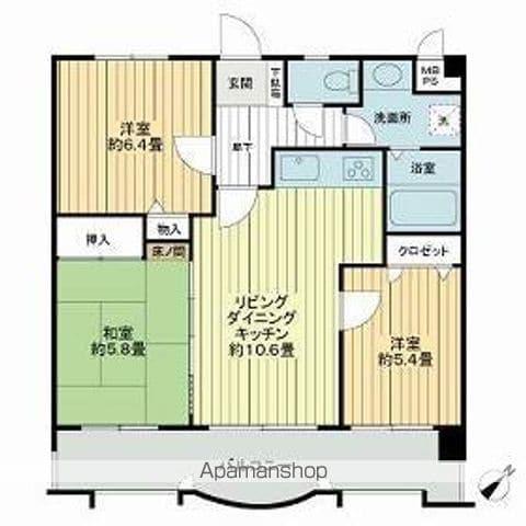 ライオンズマンション新大江第二(3LDK/2階)の間取り写真