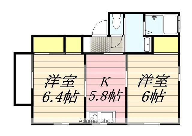 ルミエール八田A・B(2K/2階)の間取り写真