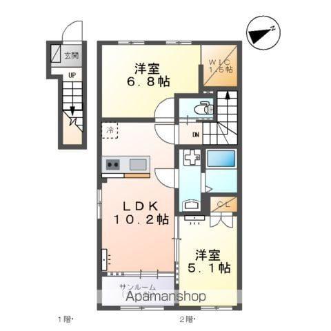 PLAINE掛尾(2LDK/2階)の間取り写真