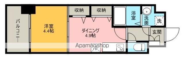 アクタス天神Ⅲ(1DK/10階)の間取り写真