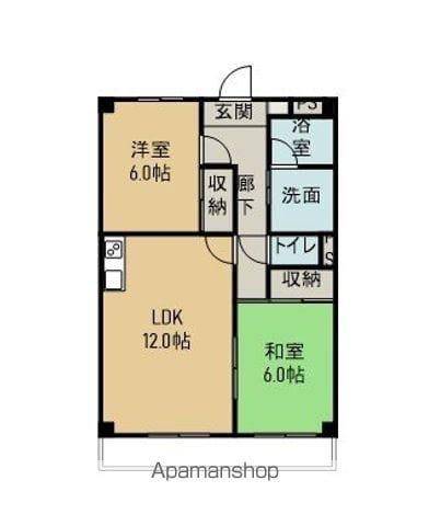 グランメール竹内(2LDK/3階)の間取り写真