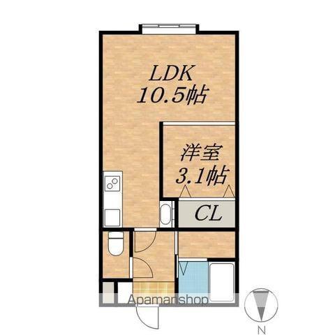 HORO HORO(1LDK/2階)の間取り写真