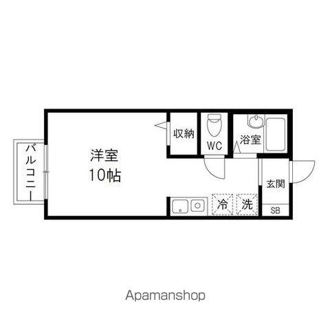 セジュール夢蔵(ワンルーム/2階)の間取り写真