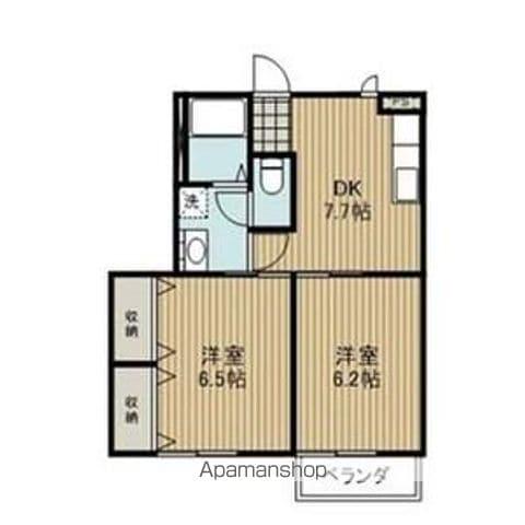 コンフォートヒルA(2DK/1階)の間取り写真