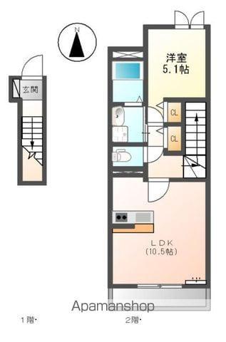 パルティール(1LDK/2階)の間取り写真