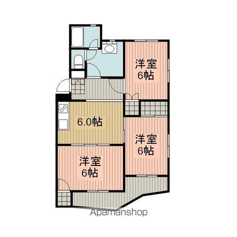 クリスタル12(3DK/2階)の間取り写真
