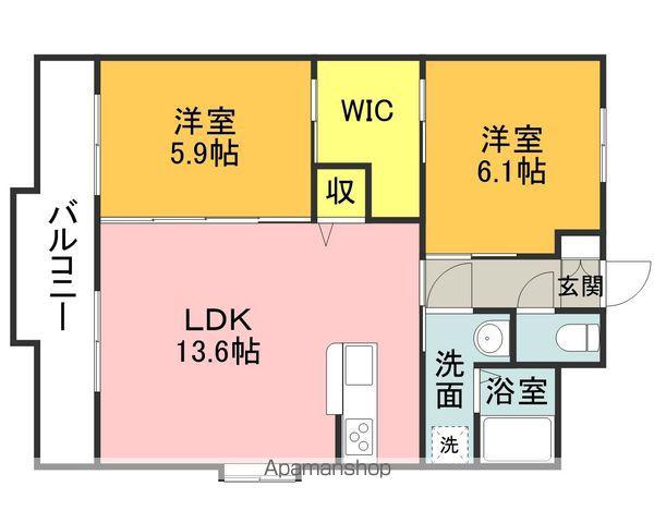LA・VITAROSA(2LDK/1階)の間取り写真