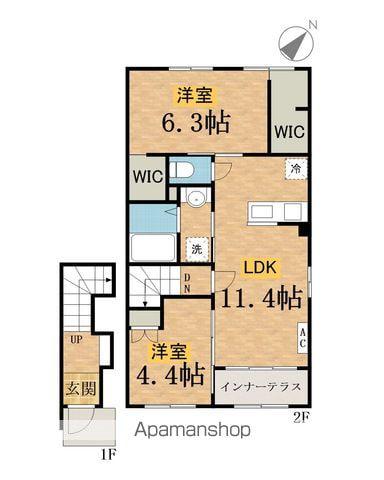 クレリア(2LDK/1階)の間取り写真