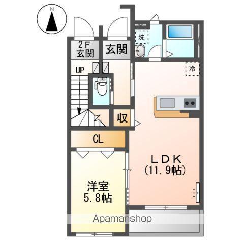 エクセレンス・ハイツ(1LDK/1階)の間取り写真