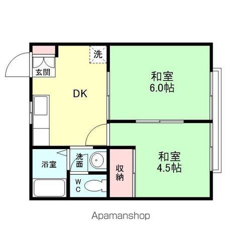 コーポ吉島(2DK/2階)の間取り写真