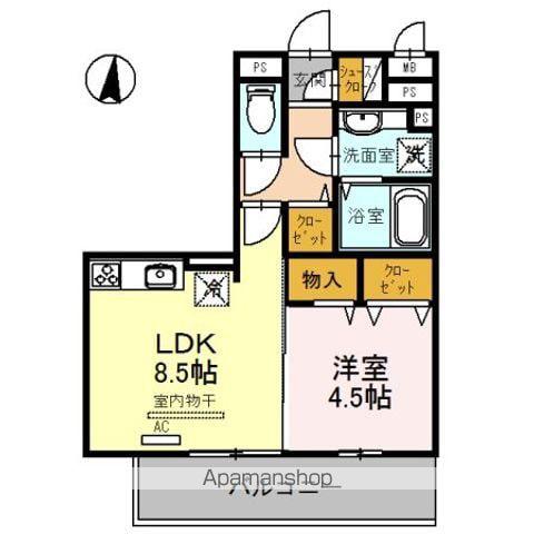 サンライズ湊Ⅱ(1LDK/2階)の間取り写真