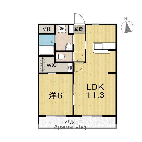 サバーブ・スクエアー(1LDK/1階)の間取り写真