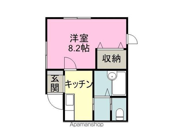 ハミングAT(1K/1階)の間取り写真