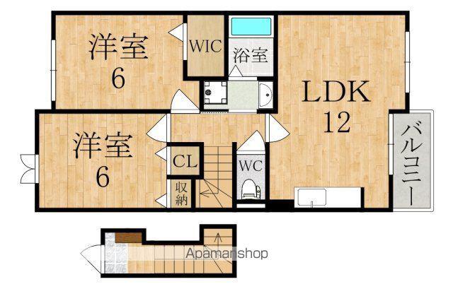 フレイズ2(2LDK/2階)の間取り写真