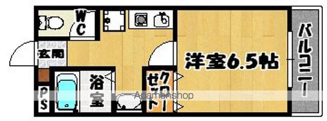 ウエストワンーⅠ(1K/2階)の間取り写真